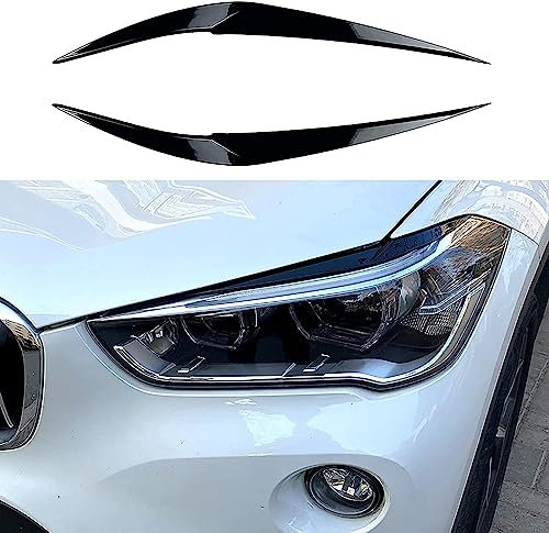 NURCIX Auto -Scheinwerfer -Augenbrauenzubehör für BMW X1 F48 F49 2015 2016-2022,Gloss Black