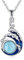 YAFEINI Larimar Kette für Damen 925 Sterling Silber Blauer Wellen Anhänger Halskette Larimar Schmuck Geschenk Ozean Schmuck
