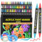 EscriWise 54 Colors Acrylic Paint Pens Paint Markers Set,Dual Tip Paint Markers With Fine Tip and Brush Tip,Premium Paint Pens for Stone,Canvas,Rock Painting,DIY Craft Art Supplies,Glass