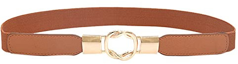 DUHGBNE Damen Gürtel für Kleider Retro Stretch Damen Taillengürtel Damen Gehrock Tracht (Brown, One Size)