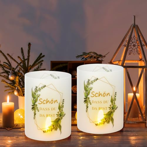 URAQT 12 Windlicht Tischdeko Geburtstag, Karneval Deko Weihnachten Tischdeko Geburtstag für Mann Frau, Innen Outdoor Deko Tisch Geeignet für Party Gartenfeste und Teelichter oder Kerzen(Grün