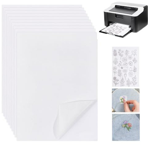 PH PandaHall Stabilizzatore Solubile in Acqua per Ricamo A 10 Pezzi, Tessuto Non Tessuto Autoadesivo, Supporto per Ricamo e Stabilizzante Solubile in Acqua in Tessuto Superiore