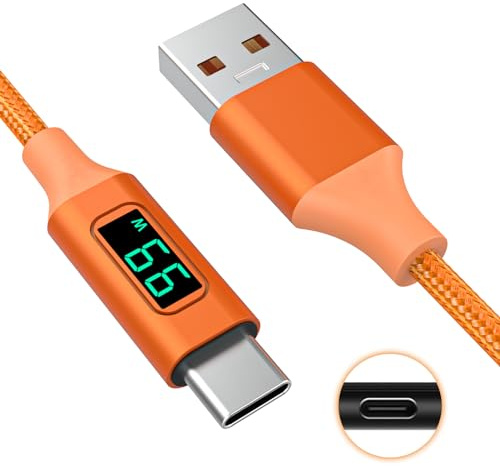 Gneinour Type C Cable with LED Display Compatible with JBL Charge 4, Charge 5, Charge 6, Flip 5, Flip 6, Flip 7, Pulse 4, Pulse 5, Clip 4, Clip 5 Speakers, for iPhone 15/16/17, Galaxy S24 S23, 3.3ft