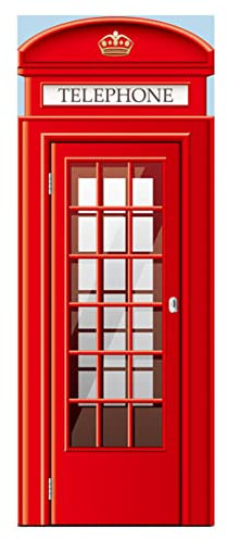 jojofuny Londoner Telefonzellen-aufkleber 2er-pack 3d-türaufkleber Selbstklebende Wanddekoration Für Zuhause
