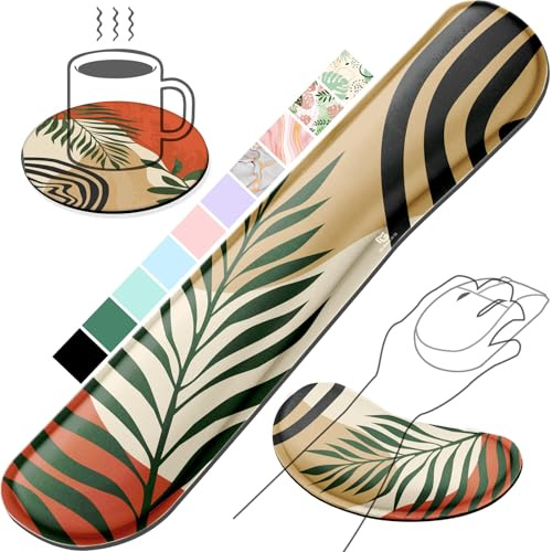 Gimars Upgrade Enlarge Silky Memory Foam Wrist Rest for Computer Keyboard, Mouse, 3 PCS Ergonomic Keyboard Wrist Rest for Typing Pain Relief, Mouse Pad Wrist Support for Office Gaming, Morandi Orange