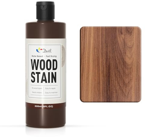 DWIL Water Based Wood Stain - Multiple Finishes, Fast Drying, Indoor and Outdoor Furniture, Wood Paneling, Cabinets and More, Low Odor ＆ Non-Toxic (8.5oz Teak)
