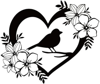 BGJJGT Metal Bird Wall Decor, Black Metal Garden Wall Art Outdoor Birds Ornaments for Fences