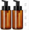 Gmisun Foaming Soap Dispenser, 300ml Amber Glass Foam Dispenser, 2 Pack Foaming Hand Soap Dispenser for Bathroom & Kitchen, Refillable Dispenser Pump Bottle with Waterproof Labels