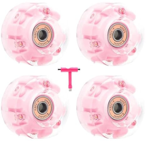 Skating Wheels Set | Indoor Skate Wheels | Beleuchtete Roller- | 4 Stück beleuchtete Rollschuh-Rollen | Ersatzrollen für Skates Hohe Elastizität Resistent