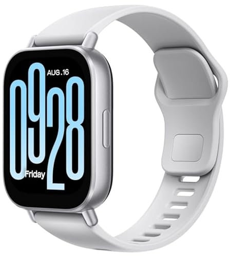 Xiaomi Redmi Watch 5 Active 2 Zoll LCD Display, 3 Mikrofone und Lautsprecher, bis zu 18 Tage Laufzeit, über 140 Sportmodi, Silber
