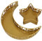 Lybunair Bandejas decorativas con forma de estrella de luna, platos de frutas, postres, nueces, bandeja para servir, color dorado