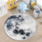 AIMECO Weicher Kuscheliger Kinderteppich Weicher Rund Carpet Wohnzimmer Teppichen Mädchen Schlafzimmer Kinderzimmer Waschbarer Pflegeleicht Teppiche Motiv Rund 100cm Mond Grau
