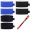 Fascette da Sci Regolabili Cinghia Porta Sci Regolabile con Fascia in Nylon e Spugna per Protezione Sci e Tavole da Snowboard – 6 Pezzi, Colori Variati (Blu/Bianco, Nero/Bianco, Tutto Nero)