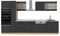 Vicco Küchenzeile R-Line, Anthrazit Landhaus/Goldkraft Eiche, 350 cm, AP Marmor