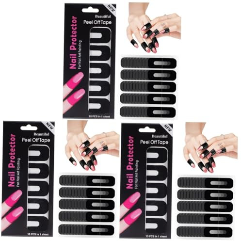 HAPINARY 300sheets Nail Protector Stickers Non- Gel Polish Cover for Easy Application Fit for Finger Safe and Comfortable Nail Guards for Painting