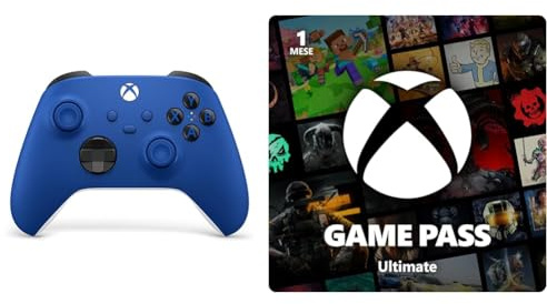 Xbox Controller Wireless Shock Blue + Game Pass Ultimate | Abbonamento di 1 mese