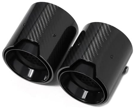Auto Auspuff Endrohr Für B&MW 2er F22 F23 235i 240i F20 F21 135i 140i Auto-Auspuffblende Carbonfaser ID60mm Schalldämpfer 2 Stück(Schwarz)