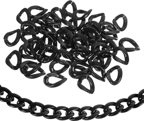 sourcing map Verbindungsringe aus Acryl, 22 mm, offene Schnellverbindungen, C-Clip-Haken, Gliederkette für Geldbörse, Tasche, Kette, DIY, Handwerk, Schwarz, 120 Stück