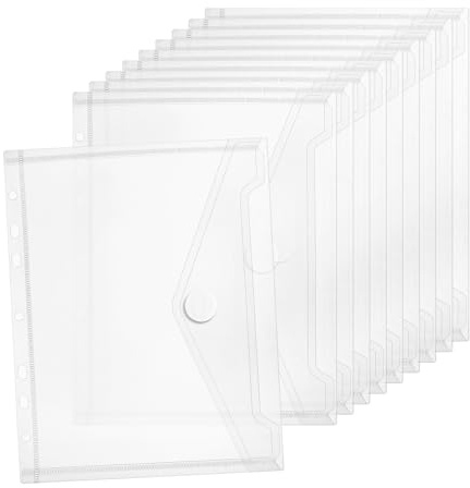 10 Stück Dokumententasche A5, 23 X 18 Cm Dokumententasche A5 Abheftbar 7 Löcher Klarsichthüllen Fächermappe Für Dokumentenorganisation Zu Hause Und Im Büro