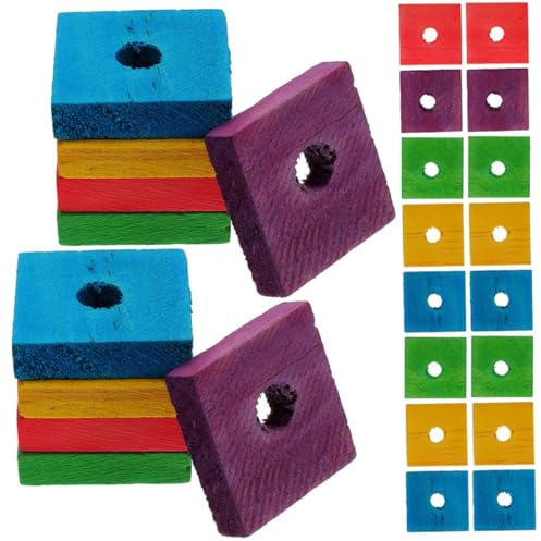 UTHCLO 50 Stück Teiliges Papageien kauspielzeug aus Holz Natürliche Beak Pflege Fördert Fußmuskulatur und Geschicklichkeit Robustes Holzspielzeug für Vögel für DIY Vogelspielzeug