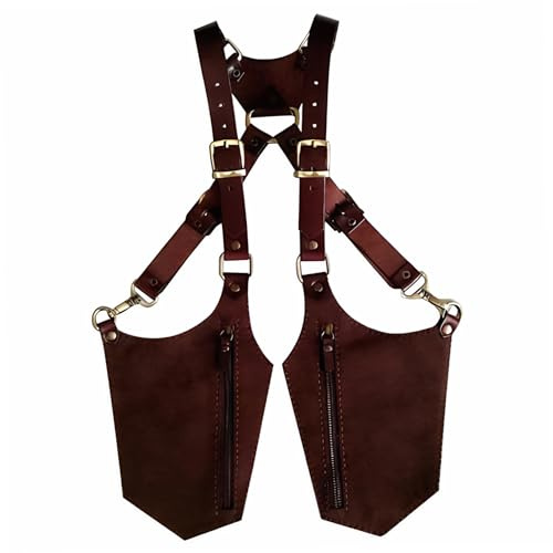 Leder-Schulterholster für Herren, Diebstahlsicher, versteckte Holster-Tasche, verstellbare Vintage-Doppelschulter-Achseltasche für Handy-Geldbörse
