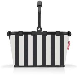 reisenthel carrybag XS summerstripes black – Stabiler Einkaufskorb mit praktischer Innentasche – Elegantes und wasserabweisendes Design