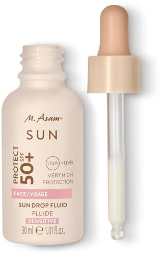 M. Asam Sun Sun Drop Fluid Sensitive Skin SPF 50+ (30ml) | Sonnencreme Gesicht 50 Für Empfindliche Haut, Leichtes Serum Gesicht Mit Panthenol