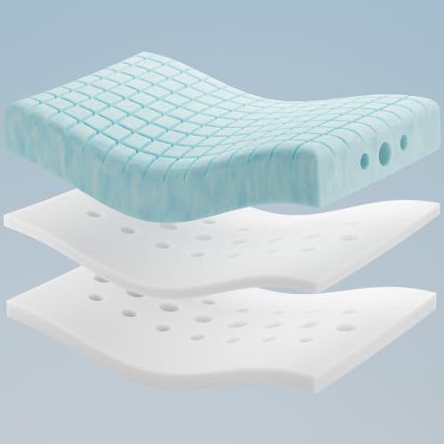 Newentor® Ergonomisches Kissen Höhe variabel Nackenkissen Kopfkissen Grau | Patentierter Ergonomie-Rasterschnitt Modular konfiguriert, perfekt gestützt