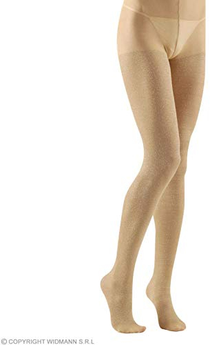 W WIDMANN MILANO Party Fashion - Strumpfhose Glitzer, 40 DEN, Gold, Weihnachten, Faschingskostüme