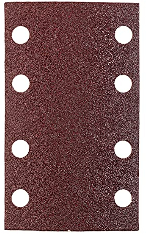 kwb Schleifstreifen 80x133 mm aus Edelkorund mit Körnung 180, werkzeugloser Wechsel, Vollkunstharz-Verleimung und verstärkter Papierträger für den mittelfeinen Schliff von Holz und Metall