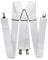 axy Herren Weiße Hosenträger breit 3,5 cm mit 4 Starken Clips X-Form