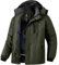 Wantdo Homme Veste de Ski Multi-Poches Veste de Pluie Neige avec Doublure Manteau d'hiver Chaud Coupe-Vent Blouson de Ski avec Capuche Amovible Vert Militaire L