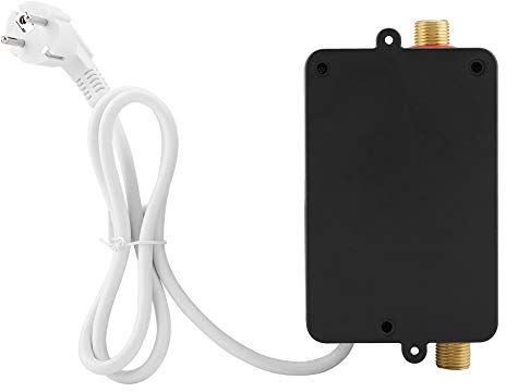 220 V 3400 W Mini Calentador De Agua Eléctrico Sin Tanque Calefacción Instantánea De Agua Caliente Ducha De Agua Caliente calentador de agua instantáneo Para Baño Cocina Lavado EU(Negro)