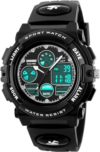 Dayllon Armbanduhr Kinder Junge Digital Outdoor Sport 50 M Wasserdicht Watch for Kids Analoge Uhr mit Wecker 12/24 h Stoppuhr LED Licht Kinder Uhren für Jungs