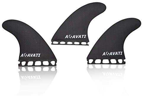 Acavati Performance Fin Set Carbon Fiber Flossen Set - 3 teiliges Surf Fin Set (Carbonfaser, 3-teiliges Set - Future Box)