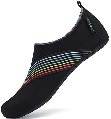 SAGUARO Aquaschuhe Herren Badeschuhe Damen Schnell Trocken Wasserschuhe Schwarz Gr.46/47