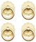Tiazza 4 Stück Antik Messing Ring Ziehgriff Küchenschränke Kleiderschrank Schublade Vintage Möbel Hardware Vintage Stil Zugring (Gold)