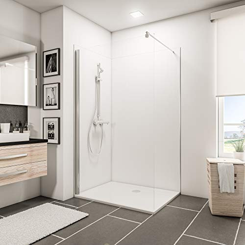 Schulte 2 panneaux muraux 90 x 120 x 210 cm + 3 profilés (2x finition, 1x angle intérieur), surface 4.536 m² revêtement salle de bain, épaisseur 3 mm, blanc, livré avec adhésif double face