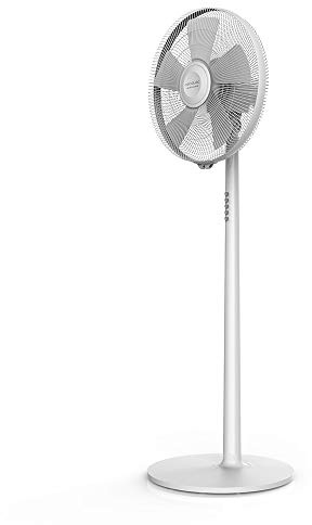 Cecotec Ventilador de pie con Mando a Distancia y Temporizador EnergySilence 540 Smart. 55 W, 5 Aspas de 40 cm de Diámetro, Oscilante, 3 Velocidades, 2 Alturas, Motor de Cobre, Blanco