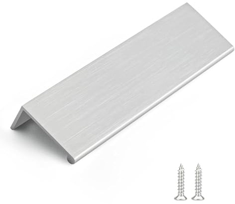 Rergy 10 Pack 5 Cabinet Pulls Brushed Nickel Finger Pulls for Cabinets