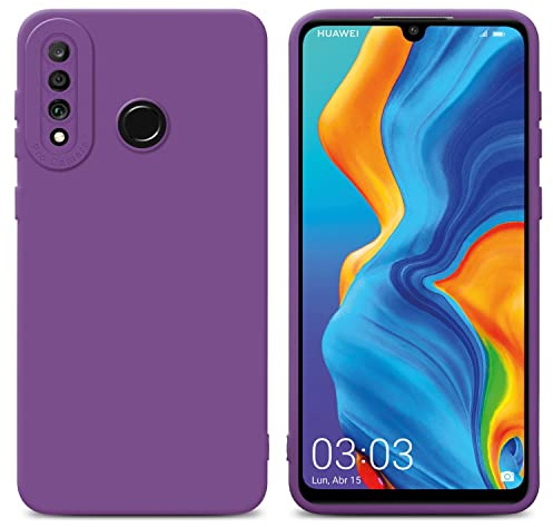 Cadorabo Hülle kompatibel mit Huawei P30 LITE Schutzhülle TPU Silikon Case Liquid Design mit Kameraschutz Slim Kratzfest Weiche Gummi mit Rundumschutz Case Hülle für Huawei P30 LITE in Lila