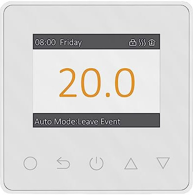 Digital Proframmable Thermostat for Electric Floor Heating Underfloor Heating Thermostat Smart Temperature Controller White without WIFI