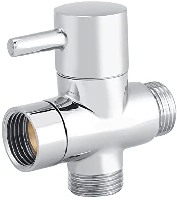 Inverseur de douche, 3-Way T Shape Diverter Shut Off Valve Shower Toilet Bidet Sprayer Water Adapter for Hand Held Showerhead and Fixed Spray Head, G1/2 Shower Head Diverter Valve