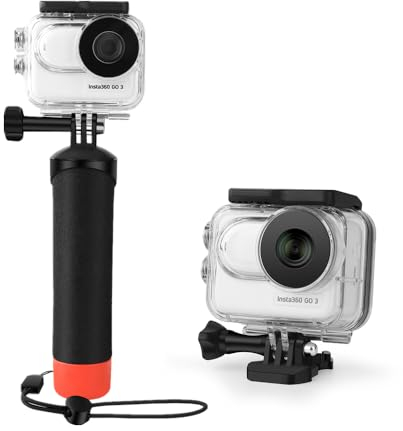 LEWOTE Custodia impermeabile e impugnatura galleggiante compatibile con Insta360 GO 3, custodia protettiva subacquea con accessori per staffa per Insta360 GO 3