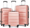 KONO Gepäck-Sets Kofferset Hartschale Koffer Reisekoffer Set 3 teilig Hartschalenkoffer Rollkoffer Set mit TSA Schloss und 4 Rollen (Koffer Trolleys Set, Rosa)