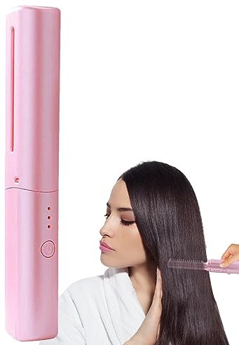 Peigne Chauffant, Peigne à lisser portable, Céramique Brosse Chauffante, Fer à Lisser, Brosse Lissante en Céramique pour Types de Cheveux, Cheveux Courts, Frange, la Maison ou le Salon,