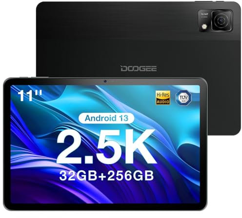 DOOGEE T30 Ultra Tablet 2.5K 11 Pulgadas 32GB RAM + 256GB ROM (2TB TF), Helio G99 Android 14 con 8580mAh Batería,16MP+8MP, 4 Altavoces Hi-Res Audio