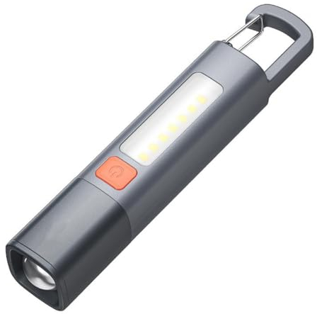 POCKETMAN LED-Taschenlampe Wiederaufladbare Taschenlampe 3 Beleuchtungsmodi Teleskop Arbeitslicht Zoom mit Schlüsselanhänger Außenbeleuchtung, Camping, Werkstatt Wartung