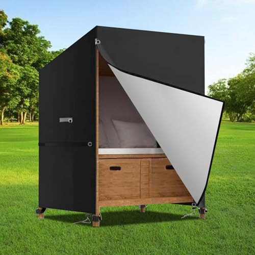 Funda protector para Balancin de Jardin Impermeable Cover Case Columpio Anti UV, 135*105*175cm Cubierta de Columpio Funda para Columpio Jardín Antipolvo, Funda para Banco Balancín con Cordón y Hebilla