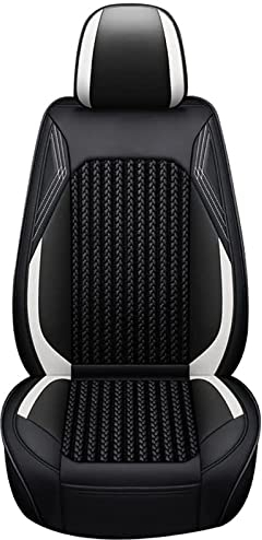 Auto Sitzbezüge Sets Für BMW 5er F10 F11 F07 2010 2011 2012 2013, Leder Komplettset Vorne und Hinten Autositzschoner Universelle Atmungsaktiv Verschleißfest Innenraum Zubehör,A/Black-White
